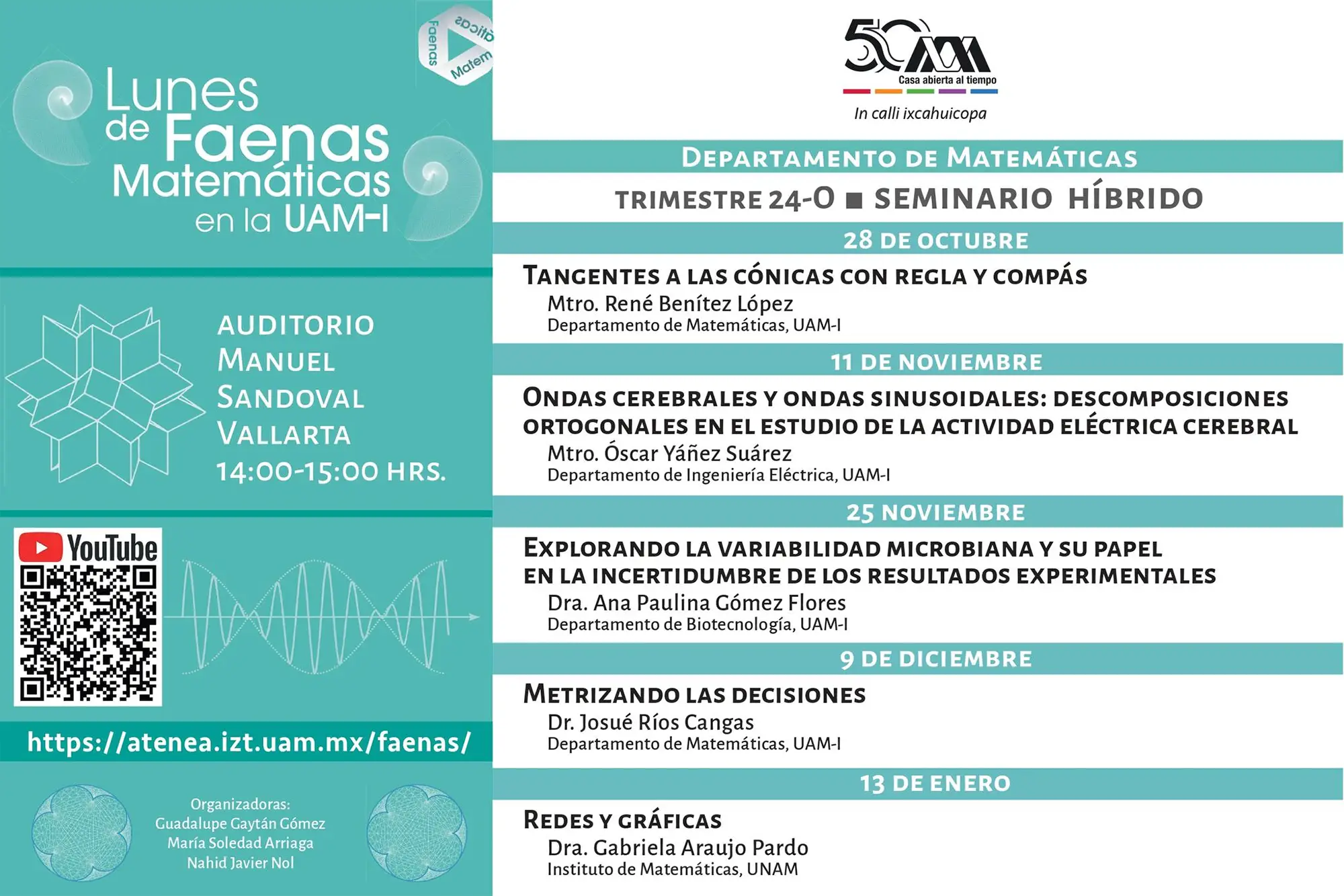 Lunes de Faenas Matemáticas en la UAM-I