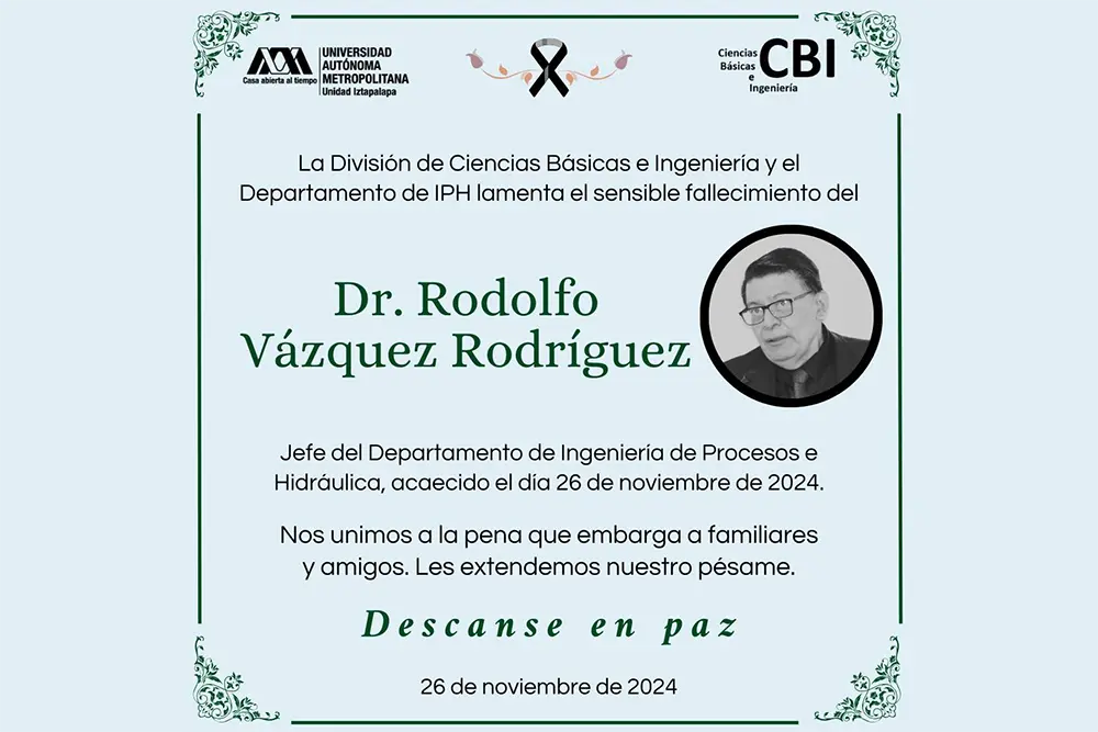 Esquela Dr. Rodolfo Vázquez Rodríguez