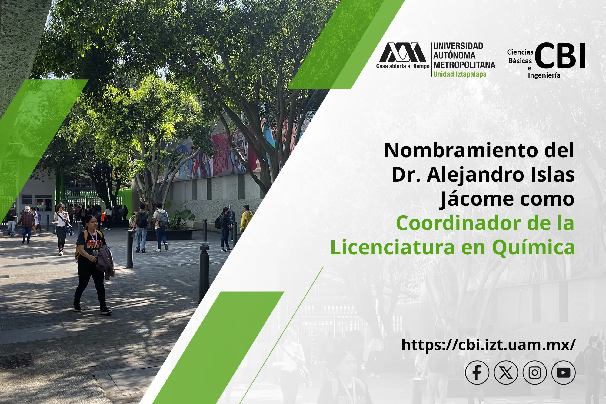 Nombramiento del Dr. Alejandro Islas Jácome como Coordinador de la Licenciatura en Química